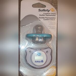Blue and White Baby Pacifier with Comfort Check